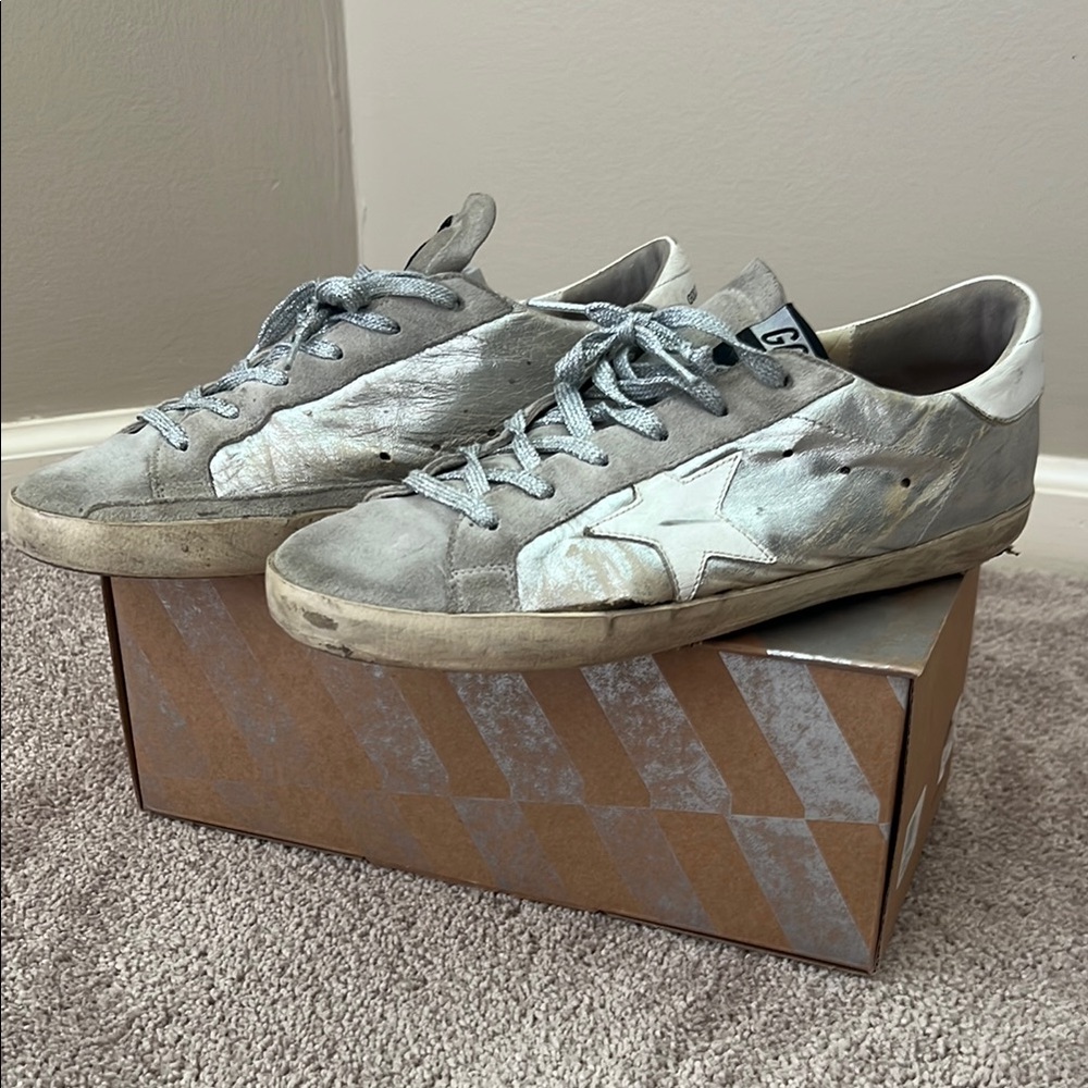 Golden Goose Silver Sneakers
